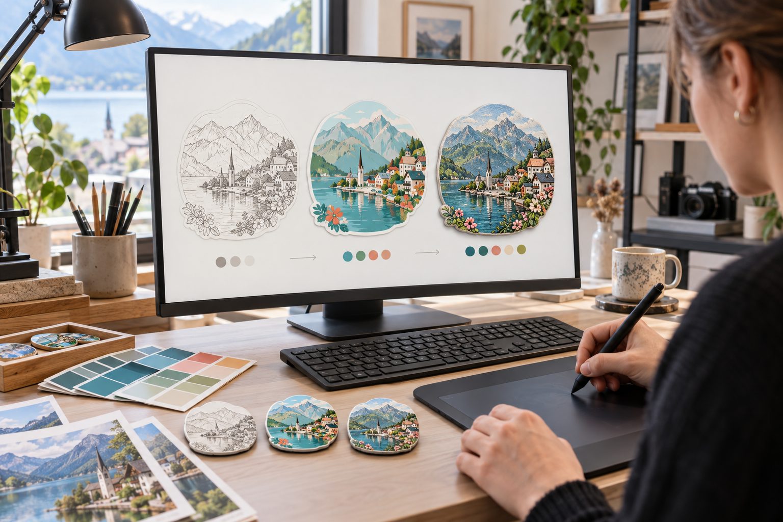 AI visualisation: a magnet design preview being created