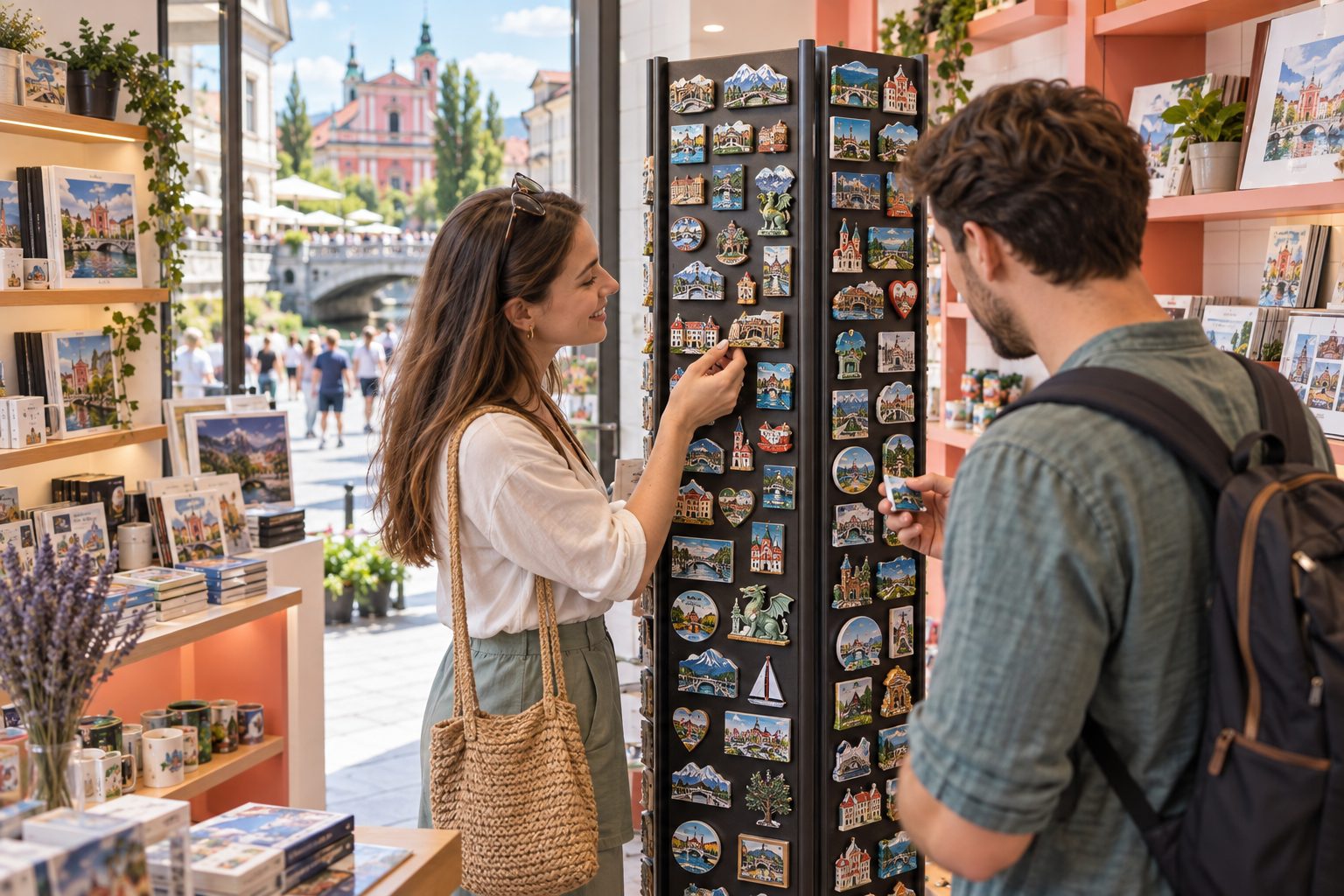 AI visualisation: boutique in Ljubljana with a curated magnet range